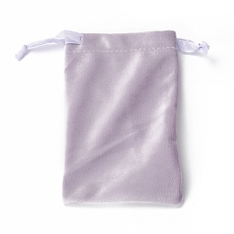 Honeyhandy Velvet Jewelry Drawstring Bags, with Satin Ribbon, Rectangle, Thistle, 15x10x0.3cm