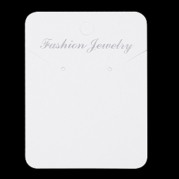 Honeyhandy Cardboard Display Cards, Used For Necklaces and Earrings, Rectangle, Creamy White, 72x52x0.3mm, Hole: 6mm