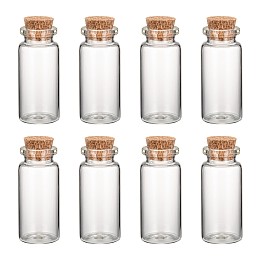 Honeyhandy Glass Jar Bead Containers, Corked Bottles, Clear, 22x50mm, Capactiy: about 10ml(0.34 fl. oz)