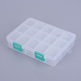CRASPIRE 20 Set Plastic Bead Containers, Flip Top Bead Storage, 8  Compartments, White, 10.5x10.5x2.8cm