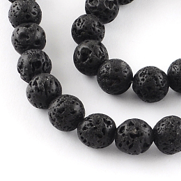 Honeyhandy Dyed Natural Lava Rock Gemstone Round Bead Strands, 10mm, Hole: 1mm, about 42pcs/strand, 15.7 inch