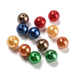 Baking Painted ABS Plastic Beads, Round, Dyed, Mixed Color, 14mm, Hole: 1.8mm