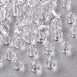 Honeyhandy Transparent Acrylic Beads, Round, Clear, 8x7mm, Hole: 2mm