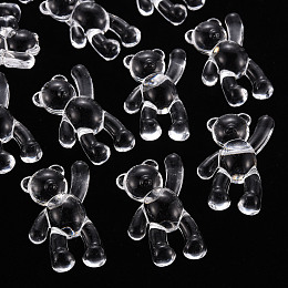 Honeyhandy Transparent Acrylic Beads, Bear, Clear, 37x28x13mm, Hole: 2.5mm