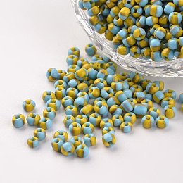 Honeyhandy 8/0 Opaque Colours Seep Glass Beads, Round Seed Beads, Sky Blue, 2.5~3x2~3mm, Hole: 0.8mm, about 1666pcs/50g