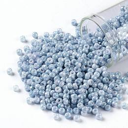 TOHO Round Seed Beads, Japanese Seed Beads, (1205) Opaque Cream Denim Marbled, 8/0, 3mm, Hole: 1mm, about 222pcs/10g