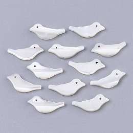 Honeyhandy Natural Trochid Shell/Trochus Shell Beads, Bird, White, 6x15x2mm, Hole: 0.7mm