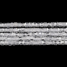 Cubic Zirconia Bead Strands, Faceted Square, Clear, 2.5x2.5x2.5mm, Hole: 0.6mm, about 159~160pcs/strand, 14.57''~14.76''(37~37.5cm)