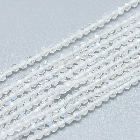 ARRICRAFT Natural Moonstone Beads Strands, Grade AAA, Faceted, Round, 2.5~3mm, Hole: 0.6mm, about 153~162 pcs/Strand, 15.35 inches(39cm).