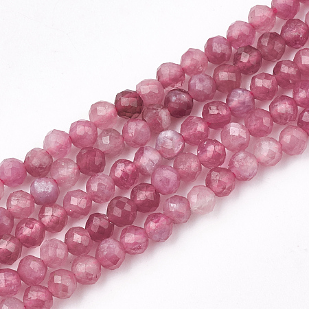 ARRICRAFT Natural Tourmaline Beads Strands, Faceted, Round, 3mm, Hole: 0.6mm, about 144pcs/strand, 15.7 inches