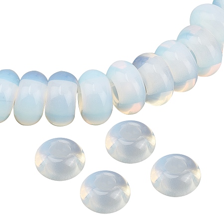 SUNNYCLUE Opalite European Large Hole Beads, Rondelle, 13~14x7~8mm, Hole: 5mm, 15pcs/box