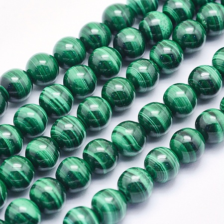 ARRICRAFT Natural Malachite Beads Strands, Round, 6mm, Hole: 1mm, about 67pcs/strand, 15.7 inches(40cm)