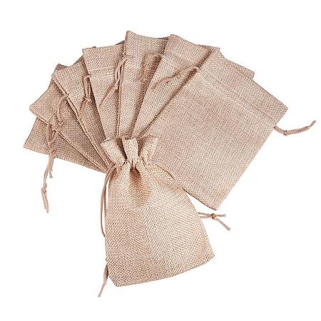 ARRICRAFT 100pcs Burlap Packing Pouches Drawstring Bags 5x7 Gift Bag Jute Packing Storage Linen Jewelry Pouches Sacks for Wedding Party Shower Birthday Christmas Jewelry DIY Craft, Tan