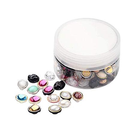 PandaHall Elite About 100 Pieces Assorted Colors Acrylic Crystal Beads Oval Shaped Multi-Strand Links 13x11x7mm for Jewelry Making