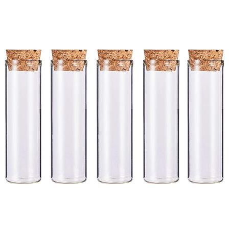 BENECREAT 10 Pack 55ml Glass Tubes Bottles Transparent Decoration Bottles with Cork Stoppers for Arts, Crafts and Other Small Projects