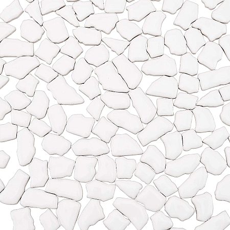PandaHall Elite White Mosaic Tiles for Crafts Bulk Irregular Ceramic Mosaic Tiles Pieces for Picture Frames, Plates, Flowerpots, Vases, Cups DIY & Crafts, 0.88 Pounds