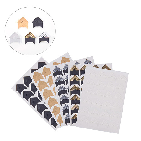 PandaHall Elite 25 Sheets Photo Corners Self Adhesive Photo Mounting Sticker Paper Corner Stickers for Scrapbooking Album Dairy