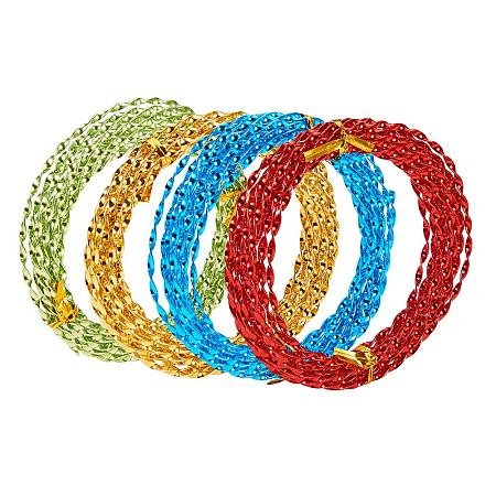PandaHall Elite 4 Packs 4 Color 3mm Twist Aluminum Wire Bendable Metal Wire  Jewelry Making Beading DIY Crafts(About 5m/5.4 Yards, 27 Yards Totally) 