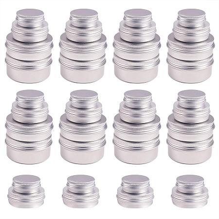 BENECREAT 40 Pack Mixed Size Tin Cans Screw Top Round Aluminum Cans Screw Lid Containers Tins with Lids - Great for Store Spices, Candies, Tea or Gift Giving (Platinum)