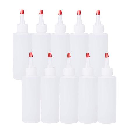 BENECREAT 10Pack 5 Ounce Plastic Squeeze Dispensing Bottles with Red Tip Caps - Good For Crafts, Art, Glue, Multi Purpose