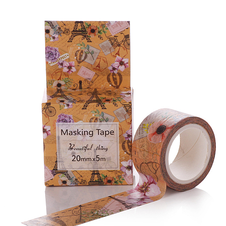 Honeyhandy DIY Scrapbook Decorative Adhesive Tapes, Flower, Colorful, 20mm