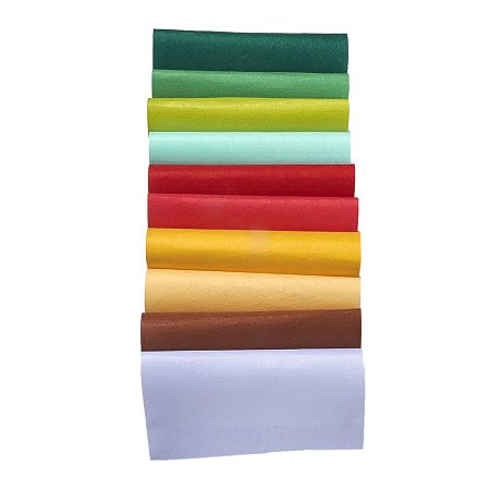 ARRICRAFT 10 Pcs Craft Fabric Sheet Non Woven Polyester Embroidery Needle Felt 12 x 12 Inches Christmas Colors for DIY Projects Costume Decor Cloth Patchworks Handicraft Sewing