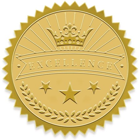 BENECREAT 100 Packs Excellence Embossed Gold Foil Stickers Stars Certificate Seals 5x5cm/2x2