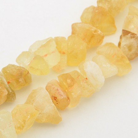 Honeyhandy Natural Citrine Nuggets Bead Strands, 12~16x6~15mm, Hole: 1mm, about 15.7 inch