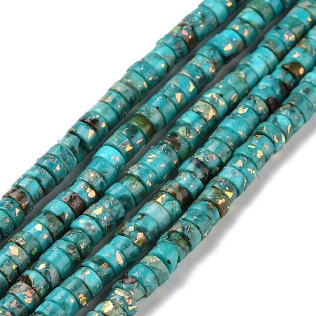 Honeyhandy Synthetic Imperial Jasper & Opal Beads Strands, Dyed, Heishi Beads, Flat Round/Disc, 4~4.5x2mm, Hole: 0.6mm, about 172~173pcs/strand, 15.75''(40cm)