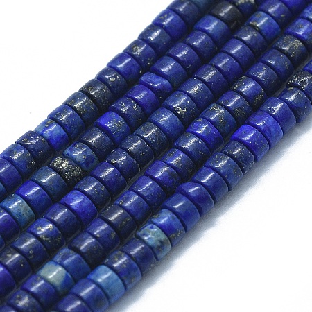 Honeyhandy Natural Lapis Lazuli Beads Strands, Flat Round/Disc, 3.8~4.2x2~4.5mm, Hole: 0.8~1mm, about 152~180pcs/strand, 15.1~15.5 inch(38.5~39.5cm)