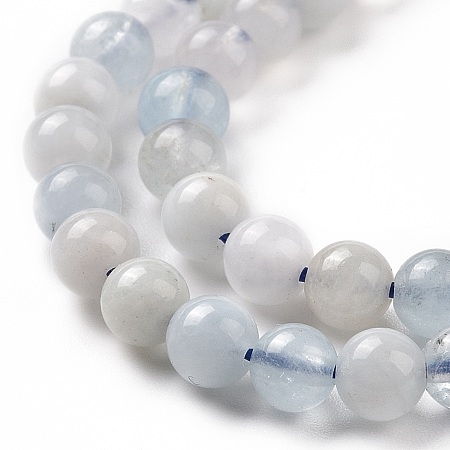 Natural Aquamarine Strands, Round, 4mm, Hole: 1mm, about 86pcs/Strand, 15.55 inch(39.5cm)