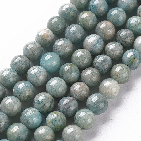 Honeyhandy Natural Amazonite Beads Strands, Round, 8~9mm, Hole: 1mm, about 45~48pcs/strand, 15.7 inch