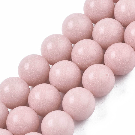 ARRICRAFT Synthetic Luminous Stone Round Beads Strands, Pink, 10mm, Hole: 1.2mm, about 40pcs/strand, 15.55 inch(39.5cm)