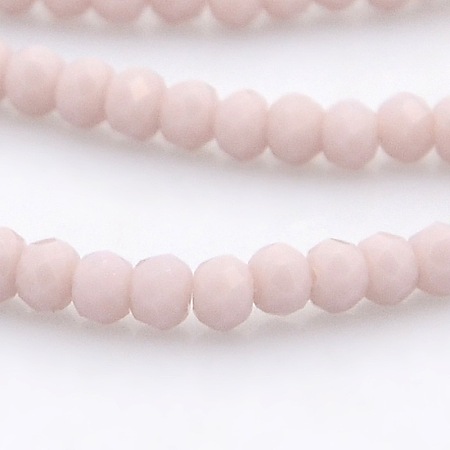 Honeyhandy Imitation Jade Glass Faceted Rondelle Beads Strands, Lavender Blush, 3x2mm, Hole: 1mm, about 198pcs/strand, 15.7 inch