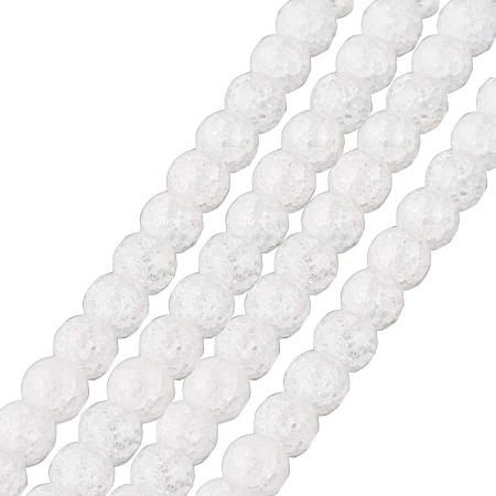 ARRICRAFT About 500Pcs 8mm Synthetic Crackle Quartz Beads Round Dyed Snow Bead for Jewelry Making