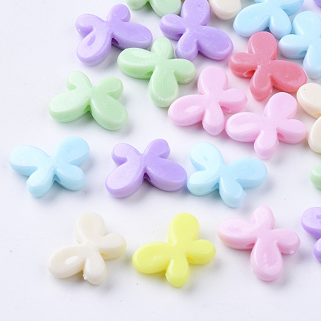Arricraft Opaque Polystyrene(PS) Plastic Beads, Butterfly, Mixed Color, 12.5x17.5x4.5mm, Hole: 1.8mm, about 1000pcs/500g