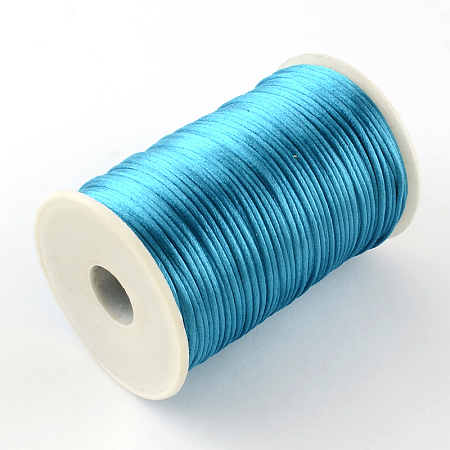 Honeyhandy Polyester Cords, Dodger Blue, 2mm, about 98.42 yards(90m)/roll