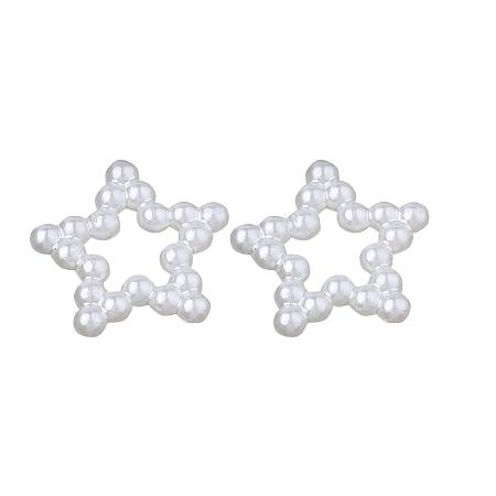 ARRICRAFT ABS Plastic Imitation Pearl Linking Rings, Star, Ivory, 11.5x12x2mm