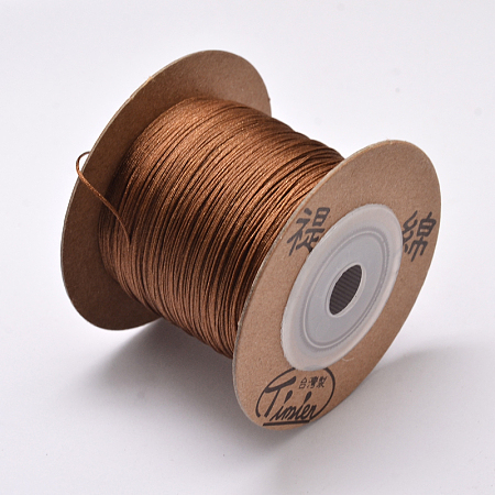 Honeyhandy Eco-Friendly Dyed Nylon Threads, String Threads Cords, Coconut Brown, 0.4mm, about 164.04 yards(150m)/roll