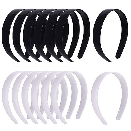 NBEADS 24 Pcs 2 Colors Plastic Headband, White and Black Plastic Comb Headband with Teeth for Women Girl Hair Decoration
