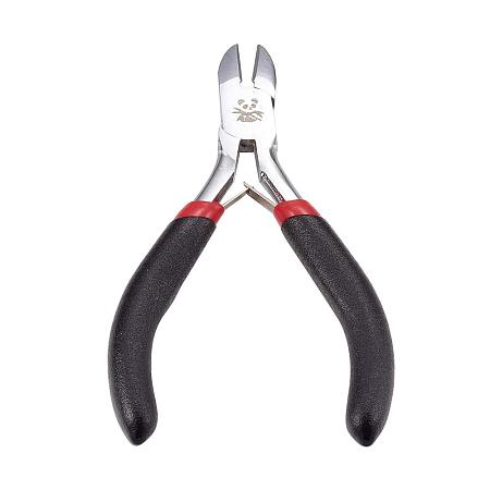 NBEADS 1 Pc Carbon Steel Polishing Platinum Jewelry Pliers 4.3-Inch Diagonal Side Cutting Pliers About 110mm Long