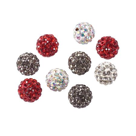 ARRICRAFT 80pcs 10mm 4 Color Drilled & Half Drilled Clay Pave Disco Ball for Polymer Clay Rhinestone Shamballa Beads Charms Jewelry Makings