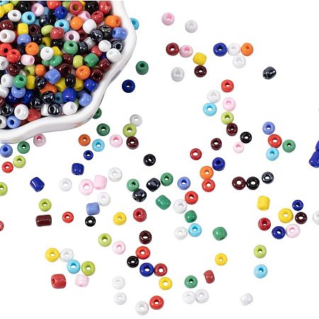 NBEADS 454g Mixed Round Glass Seed Beads, Random Mixed Kinds of Loose Opaque Colours Seed Beads Small Craft Beads Tiny Pony Beads for DIY Necklace Bracelet Jewelry Making
