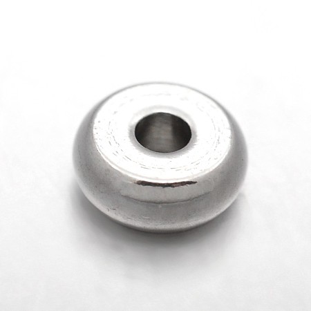Honeyhandy Rondelle 303 Stainless Steel Spacer Beads, Stainless Steel Color, 5x2mm, Hole: 1.2mm
