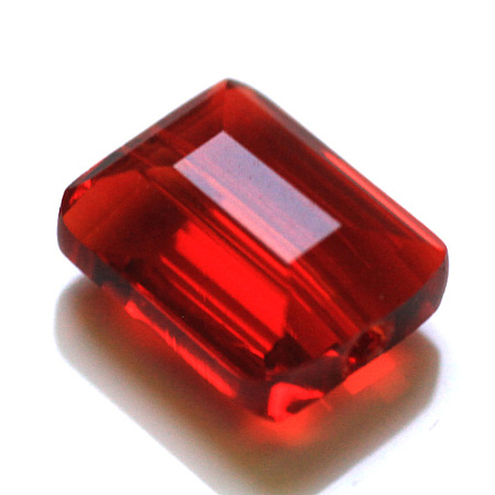 Honeyhandy Imitation Austrian Crystal Beads, Grade AAA, Faceted, Rectangle, Dark Red, 8x9.5x5mm, Hole: 0.9~1mm