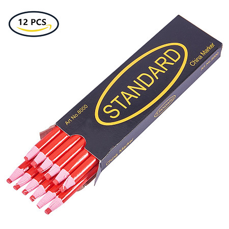 BENECREAT 12PCS Red Water Soluble Pencil Tracing Tools for Tailor's Sewing Marking And Students Drawing