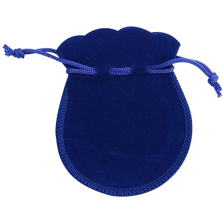NBEADS 100 PCS Velvet Bags, 7.5x9.5cm Medium Blue Jewelry Bag for Party and Wedding Favor