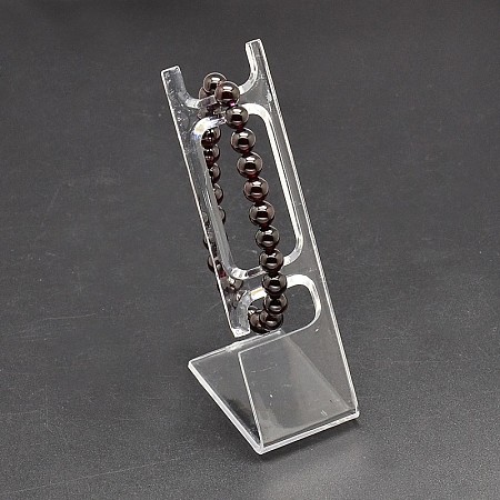 Honeyhandy Rectangle Organic Glass Jewelry Bracelet Displays, L-type Watch Bracelet Display Stand, Clear, 10.8x3.4x5cm