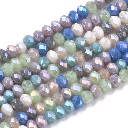ARRICRAFT Electroplate Glass Beads Strands, AB Color Plated, Faceted, Rondelle, Royal Blue, 3x2.5mm, Hole: 0.7mm, about 188~190pcs/16.93 inches~17.71 inches(43~45cm)