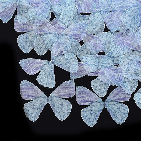 Honeyhandy Organza Fabric, For DIY Jewelry Making Crafts, Butterfly, Medium Purple, 40.5x49mm